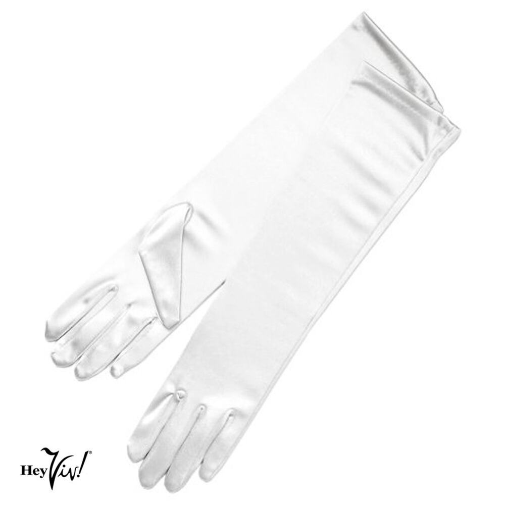 White Satin Opera Gloves 19" Long Formal Bridal Evening Costume Retro – Hey Viv